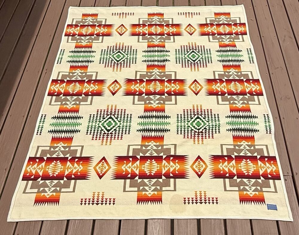Pendleton Beaver State Wool Blanket Chief Joseph Aztec Southwestern 63 x 72